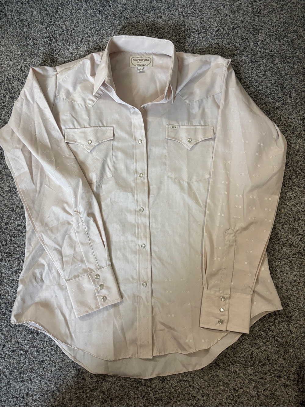 Cowgirl Hardware Cream Colored Embroidered Western Pearl Snap
